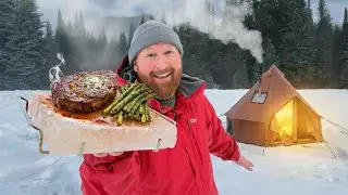 I Cooked a Steak on a SALT BLOCK in a Hot Tent!