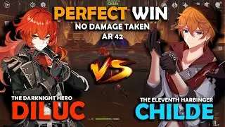 SOLO DILUC vs CHILDE WEEKLY BOSS (NO DAMAGE TAKEN) - Genshin Impact