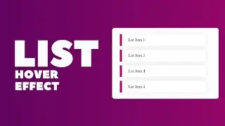 List items hover effect using html and css