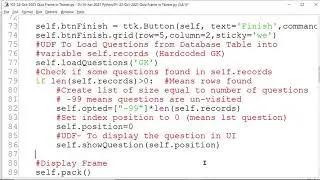 Python in Hindi | Tkinter and MySQL | Coding of Quiz Application | Bhupendra Khilrani CWB 22-10-2021