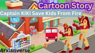 Cartoon Story with Nursery Rhymes | Captain KiKi Save Kids From Fire #nurseryrhymesforchildren