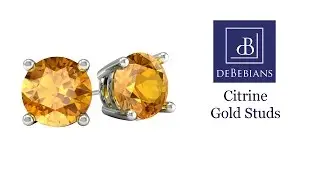 Citrine Gold Studs