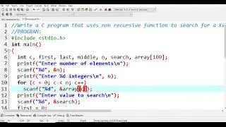 37.C program to implement binary search using functions | C programming language Lab | PPS Lab