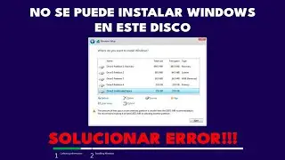 Cómo solucionar el error no se puede instalar Windows en este disco. GPT. 2021
