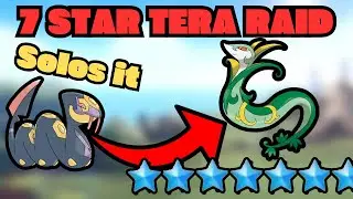 NEW how to solo the 7 star Serperior raid iPokemon scarlet and violet]