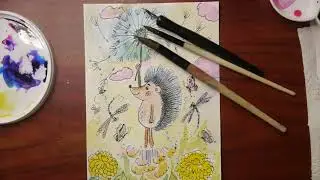 Хорошего ДНЯ! //Hedgehog // ink drawing // RELAX