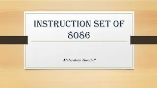 Instruction set of 8086 | Malayalam Tutorials
