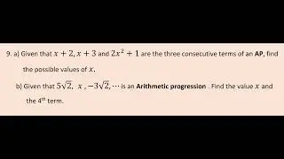 Solving Arithmetic Progression Simultaneously