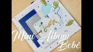 Mini álbum bebé niño: Parte 1/2 | Solo usando 5 papeles decorados