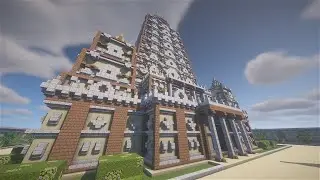 Mahabodhi Temple from Civilization VI but in Minecraft