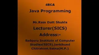 4BCA Java Programming (Thread with sleep and join method)