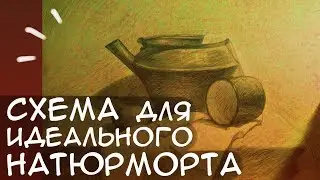 КАК РИСОВАТЬ НАТЮРМОРТ///Простая схема рисования НАТЮРМОРТА (Урок рисования)