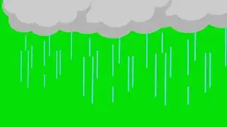 raining cloud effect cartoon animation | Green Screen | | Green Screen Animation |