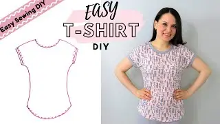 How to DIY a T-shirt without a pattern! EASY pattern drafting + sewing