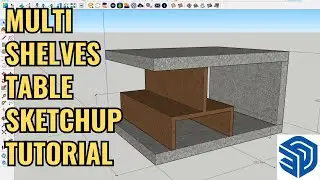Sketchup tips and tricks tutorial How to make multi shelves table in sketchup