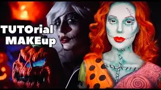 HALLOween Makeup (NiGHTMARE BEFORE CHRiSTMAS) #halloweencostums #halloweendiy #makeupdiy