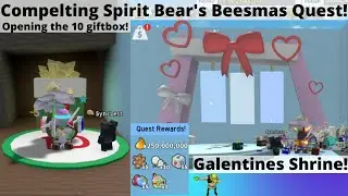 Completing Spirit Bear's Beesmas Quest + Opening the 10 Gift Box! - Roblox Bee Swarm Simulator