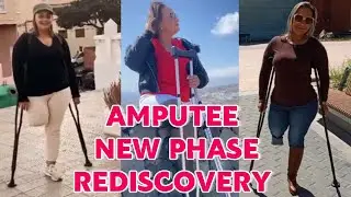 Amputee woman crutches user | new phase rediscovery