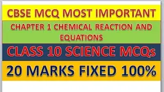 class 10 chemistry MCQ [ term 1exam ] chapter 1 chemical reaction and equations #importantmcqs