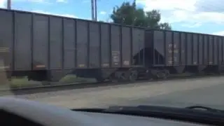 CN Hopper car train passes Escanaba, Mi
