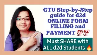 GTU d2d Students MUST WATCH🔥 d2d form fill up| Diploma to degree Form kaise bhare | d2d registration