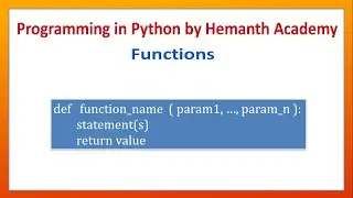 35 Functions in Python by Hemanth Academy