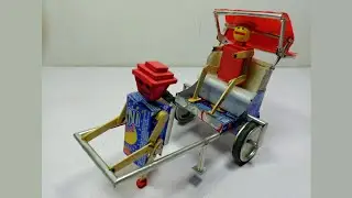 Make A Mini Handpull Rickshaw With Robot - Electric Robot - Hand Pull  Rickshaw - DIY