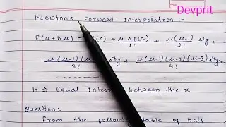 Newton forward interpolation method