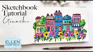 Sketchbook Tutorial- Gouache Painting for Beginners- Step by Step/ Watercolor Painting