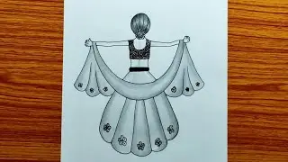 How to draw a girl with lehanga||💃🌹🤔 Drawing a Tradition