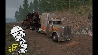 Peterbilt 389. Cargo: Log Stacker. From: Salem (OR) To: Seattle (WA)