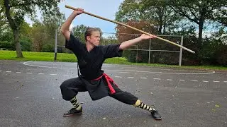 Shaolin Shao Huo Gun 少林烧火棍 Fire Staff  Taolu - He Yong Gan Martial Arts