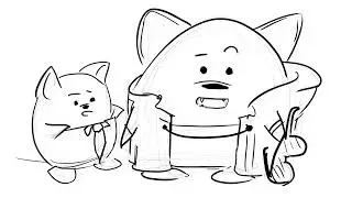 storyboard #2D #Animation #shortstory of minikishu cryptonft ad, goonrich diamondhands