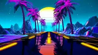 Road Drive Music 2022 Vol.1 | Neon Path Retro Sunset Relaxing Screensaver