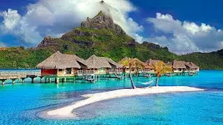 flying over bora bora relaxation video _   you should  watch this video before travel this place .