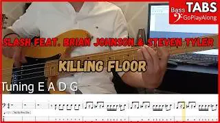 Killing Floor - Slash feat. Brian Johnson & Steven Tyler (Play Along Tabs Bass Cover)