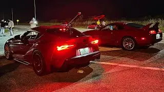 A90 B58 supra Upgraded Turbo vs MK4 2JZ Supra Upgraded Turbo !!