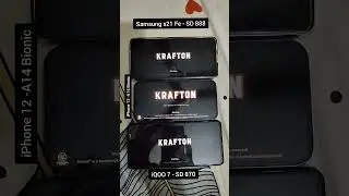 iPHONE 12 VS SAMSUNG S21 FE { SD 888 } VS iQOO 7 BGMI TEST #shorts #iphone #samsung #iqoo #viral