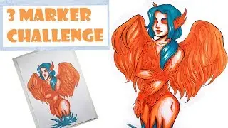 3 MARKER CHALLENGE | 3 МАРКЕРА ЧЕЛЛЕНДЖ | Использую для рисунка всего 3 маркера
