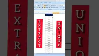 Extract unique records in excel #shorts