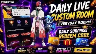 🔥 FREE FIRE LIVE NOW! CUSTOM ROOM + FREE REDEEM CODES 🎁 DAILY REWARDS & GIVEAWAYS 🚀
