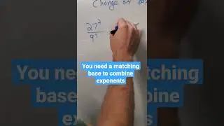 change of base practice problem to simplify a fraction with exponents on top and bottom 