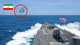 Iranian Helicopter Flies TOO CLOSE to US Navy Destroyer – BIG MISTAKE