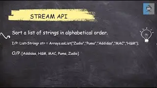 Java 8 Stream API -23 Sort a list of strings in alphabetical order || Most Asked