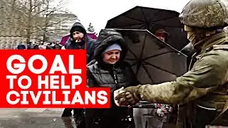 Russian humanitarian convoy in Ukrainian city