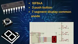counter up/down and reset value using pic 16F84A, 3 push button and 7 segment display common anode