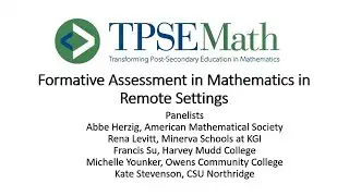 Formative Assessment in Mathematics in Remote Settings, a TPSE Webinar
