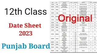 12th class date sheet 2023|2nd year date sheet 2023|date sheet class 12 2023|punjab board