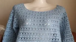 Платье крючком ГОЛУБОЕ НЕБО