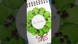 Easy Wreath Painting Best Trick!!❤️☃️#viral #shorts #trending #christmas #christmasdecor #snowman